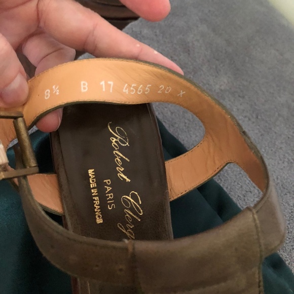 Robert Clergerie "PISE " OLIVE SANDALS 8.5 M WOOD - Picture 3 of 8